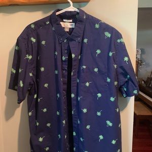 Old navy palm tree dress shirt XL